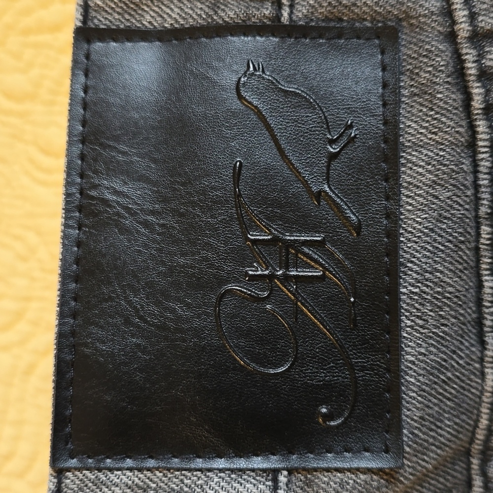 Women's Black Washed Denim Cutoff Shorts - Picture 3 of 7